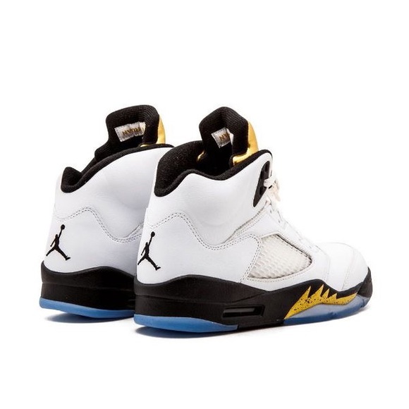 Like New Youth Sz 7Y (Euro Sz 40) Jordan 5 Retro BG Sneakers Olympic Gold Metal - Picture 5 of 15